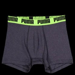 Puma Men Everyday Basic Boxer Dark Grey Melange / Yellow Grå Clearance
