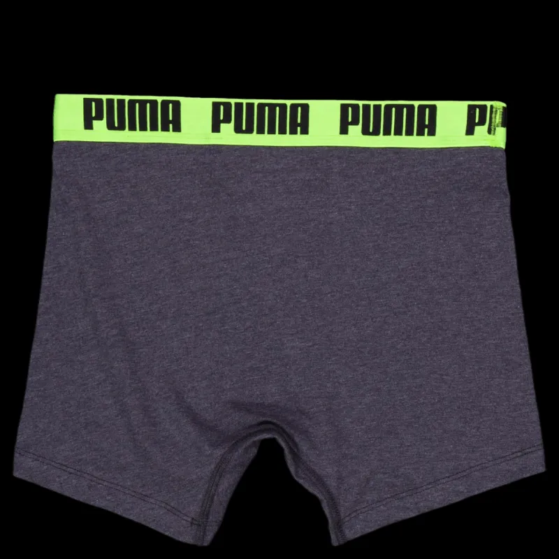 Puma Men Everyday Basic Boxer Dark Grey Melange / Yellow Grå Clearance