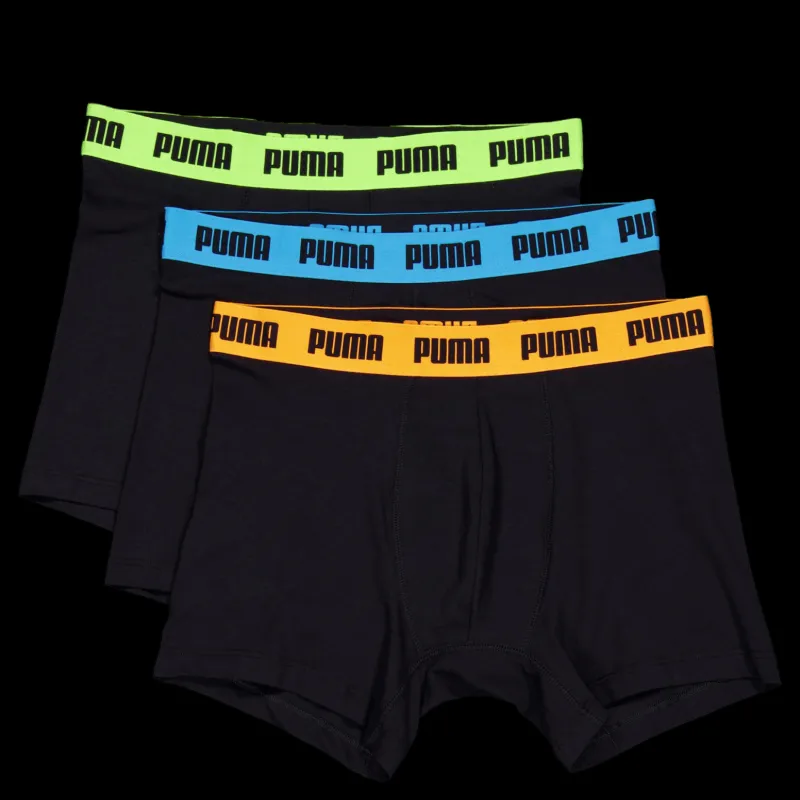 Puma Men Everyday Boxer 3p Black Pop Svart New