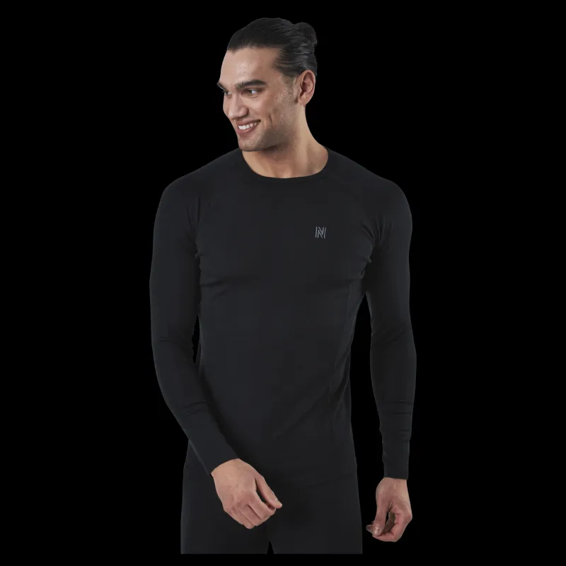 New Norfolk Ragnar Long Sleeve Base Layer 100% Merino Wool Black Svart