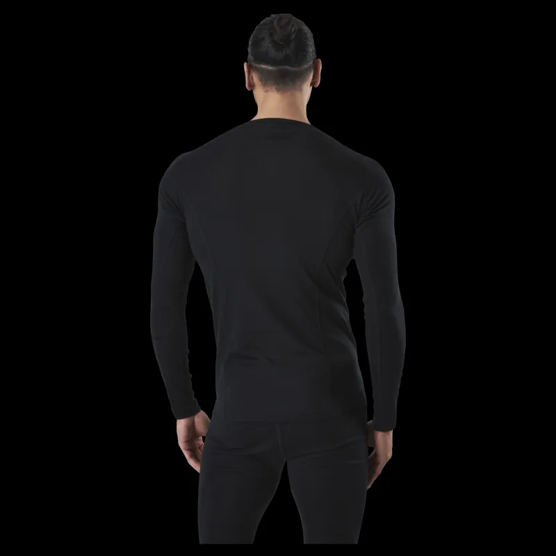 New Norfolk Ragnar Long Sleeve Base Layer 100% Merino Wool Black Svart