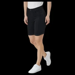 Only Rain Mid Long Shorts Black Svart