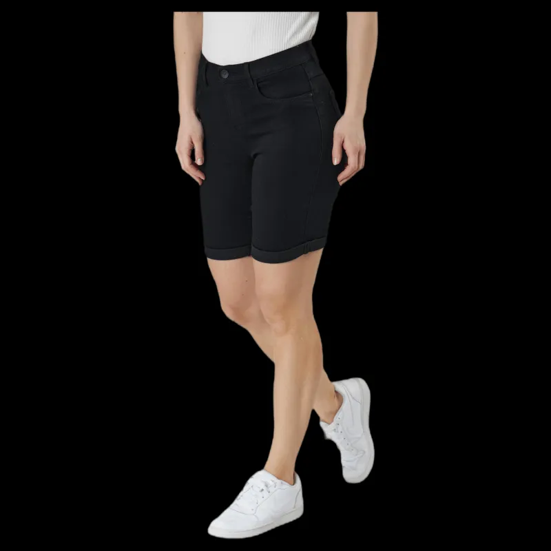 Only Rain Mid Long Shorts Black Svart