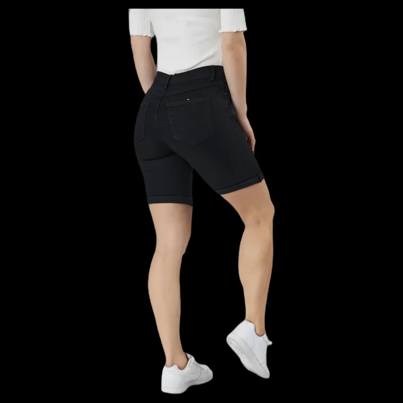 Only Rain Mid Long Shorts Black Svart