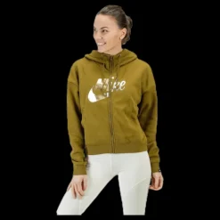 Sale Nike Rally Metallic FZ Hoodie Green Grön