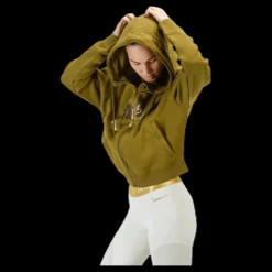 Sale Nike Rally Metallic FZ Hoodie Green Grön