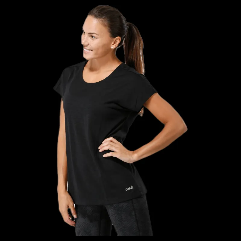 Online Casall Raw Elastic Tee Black Svart