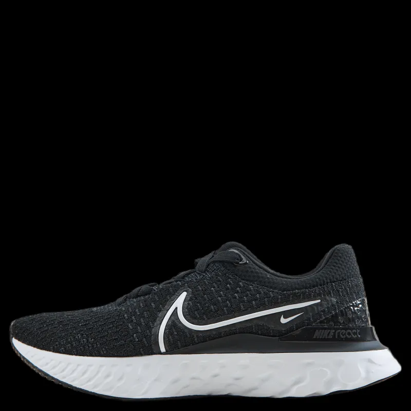 Nike React Infinity Run Flyknit 3 Men's Road Running Shoes BLACK/WHITE Svart Hot