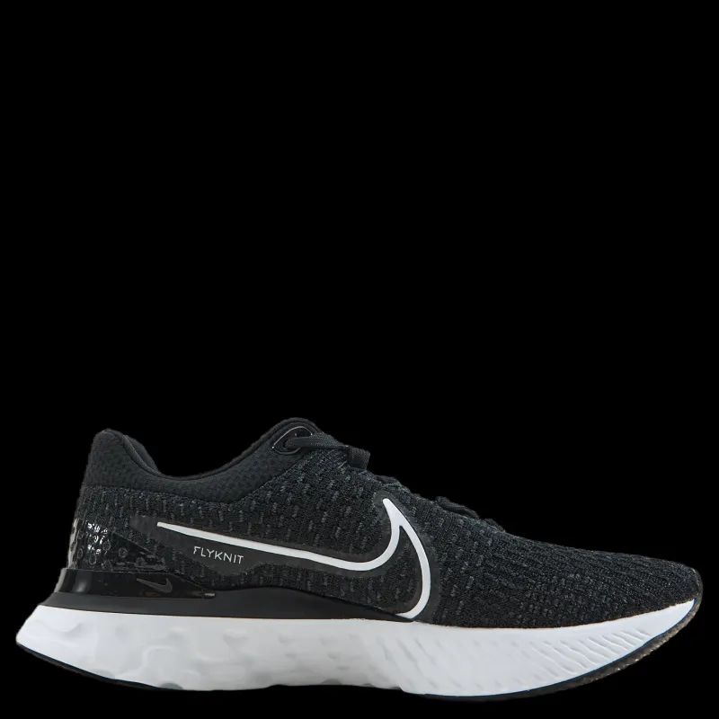 Nike React Infinity Run Flyknit 3 Men's Road Running Shoes BLACK/WHITE Svart Hot