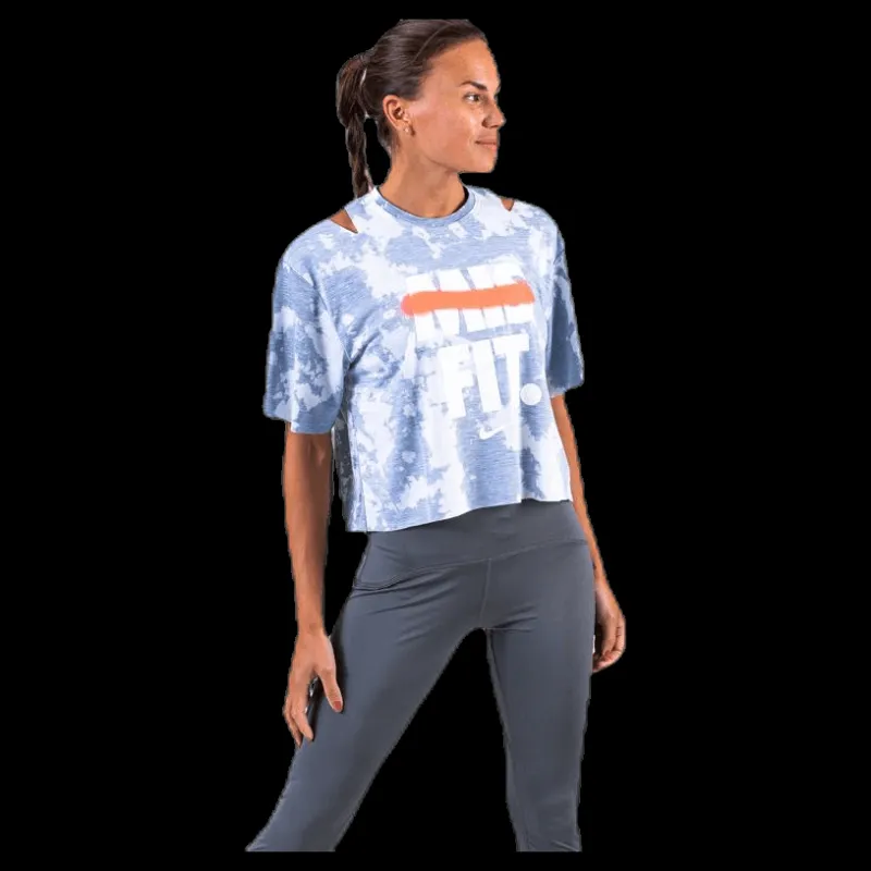 Nike Rebel SS Crop Top White/Grey Flerfärgad Best