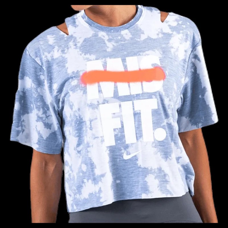 Nike Rebel SS Crop Top White/Grey Flerfärgad Best