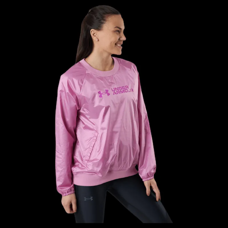 Under Armour Recover Woven Shine Crew Pink Rosa