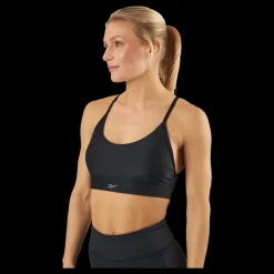 Discount Reebok Lux Strappy Sports Bra Black Svart