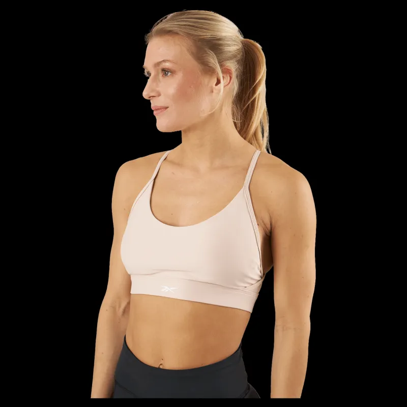 Reebok Lux Strappy Sports Bra Sofecr Beige Clearance
