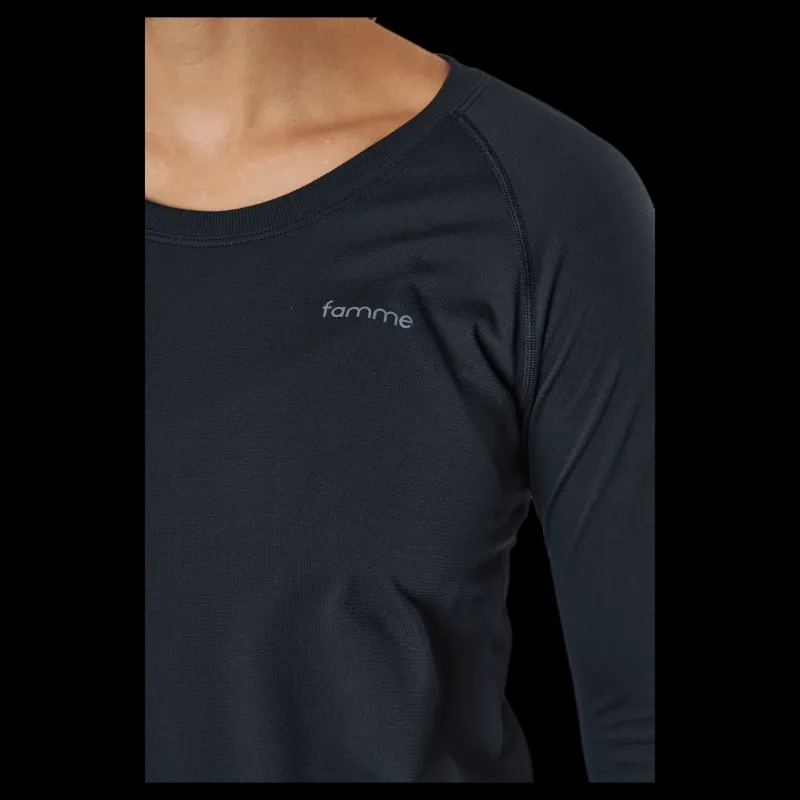 Famme Refine Ls T-shirt Black Blå Online