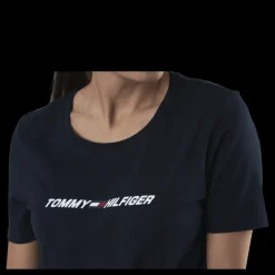Tommy Hilfiger Sport Regular C-Nk Graphic Tee Ss Blue Blå Outlet