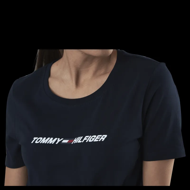 Tommy Hilfiger Sport Regular C-Nk Graphic Tee Ss Blue Blå Outlet