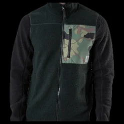 Hot ColourWear Retro Pile Jacket Green Svart