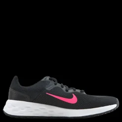 Nike Revolution 6 Big Kids' Road Running Shoes BLACK/HYPER PINK-PINK FOAM Svart New