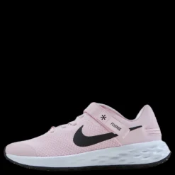 Nike Revolution 6 FlyEase Big Kids' Easy On/Off Road Running Shoes PINK FOAM /BLACK Rosa och Svart Sale