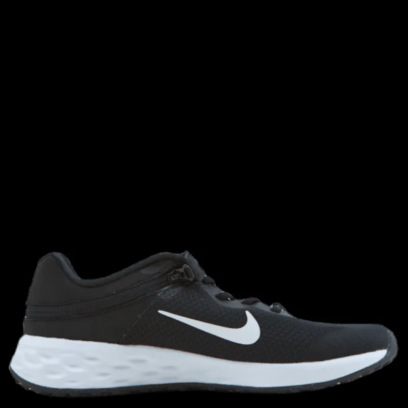 Nike Revolution 6 FlyEase Big Kids' Easy On/Off Road Running Shoes BLACK/WHITE-DK SMOKE GREY Svart New