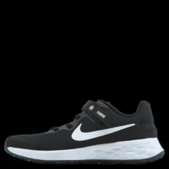 Nike Revolution 6 FlyEase Little Kids' Shoe BLACK/WHITE-DK SMOKE GREY Svart