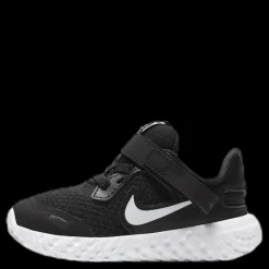 Nike Revolution 5 Flyease Toddler White/Black Svart Best