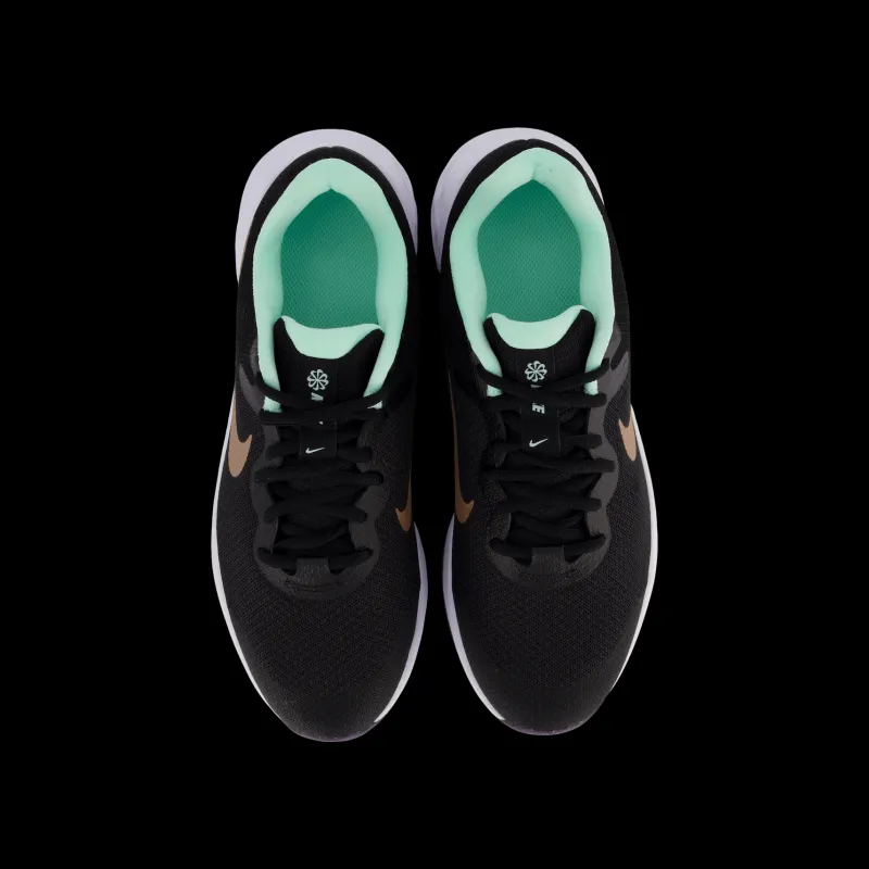 Nike Revolution 6 GS Big kids Black/mtlc Red Bronze-mint Foa Svart Clearance