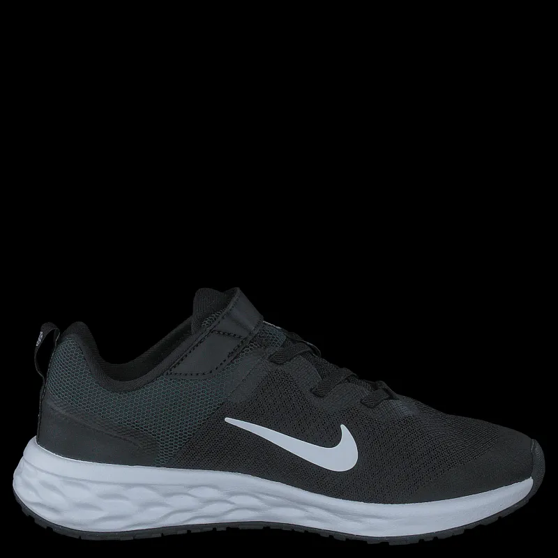 Best Nike Revolution 6 Little Kids' Shoes BLACK/WHITE-DK SMOKE GREY Grå
