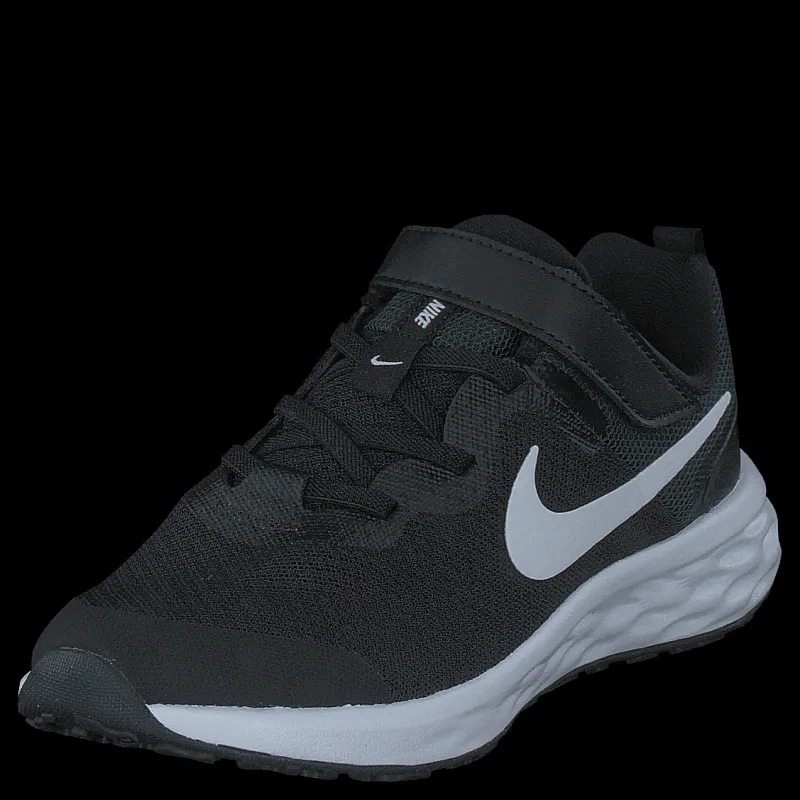 Best Nike Revolution 6 Little Kids' Shoes BLACK/WHITE-DK SMOKE GREY Grå