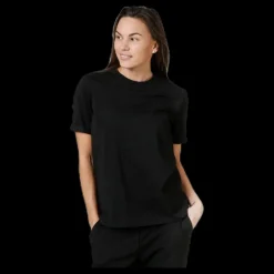 Clearance Pieces Ria Ss Fold Up Solid Tee Black Svart