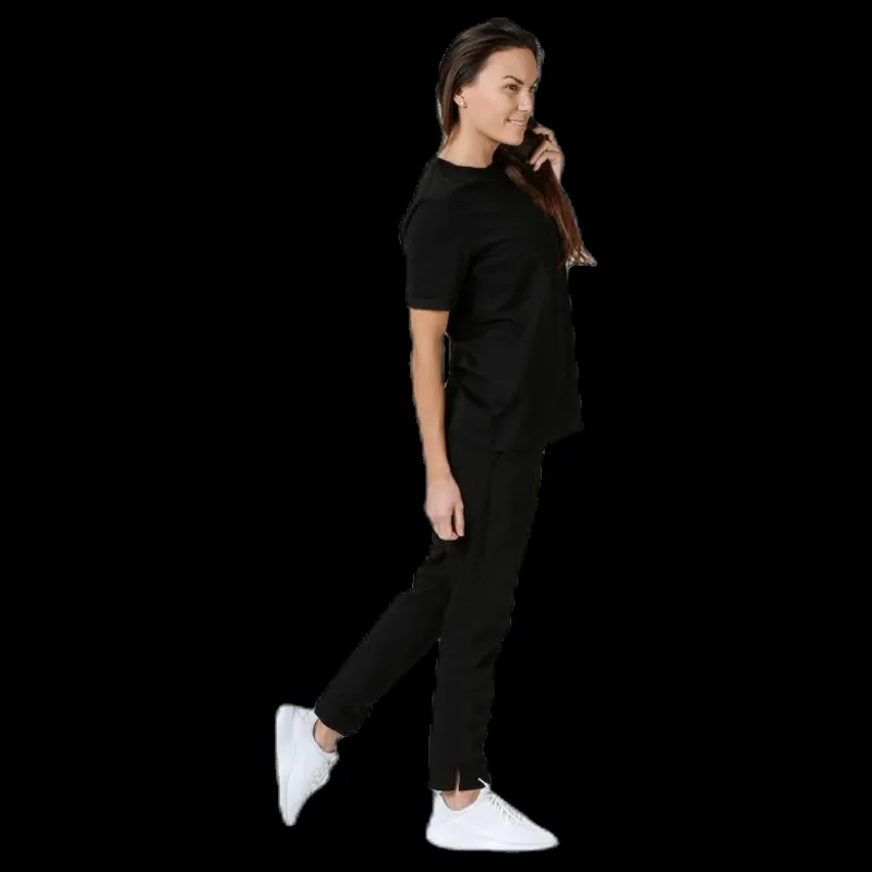 Clearance Pieces Ria Ss Fold Up Solid Tee Black Svart