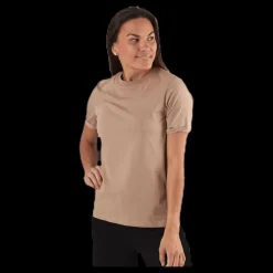Sale Pieces Ria Ss Fold Up Solid Tee Beige