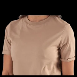 Sale Pieces Ria Ss Fold Up Solid Tee Beige