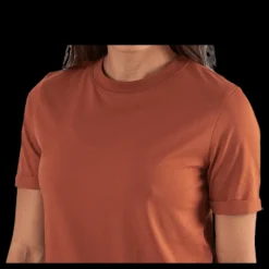 Pieces Ria Ss Fold Up Solid Tee Beige Best