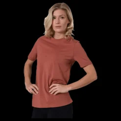 Discount Pieces Ria Ss Fold Up Solid Tee Brown Brun