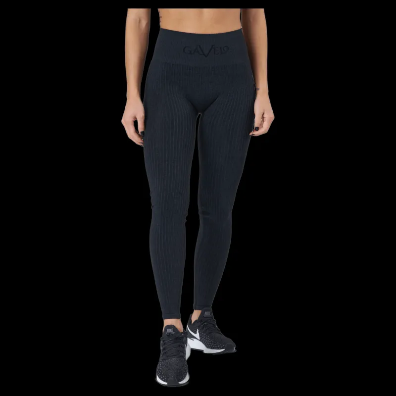 Gavelo Ribbed Black Sand Melange Seam Black Svart
