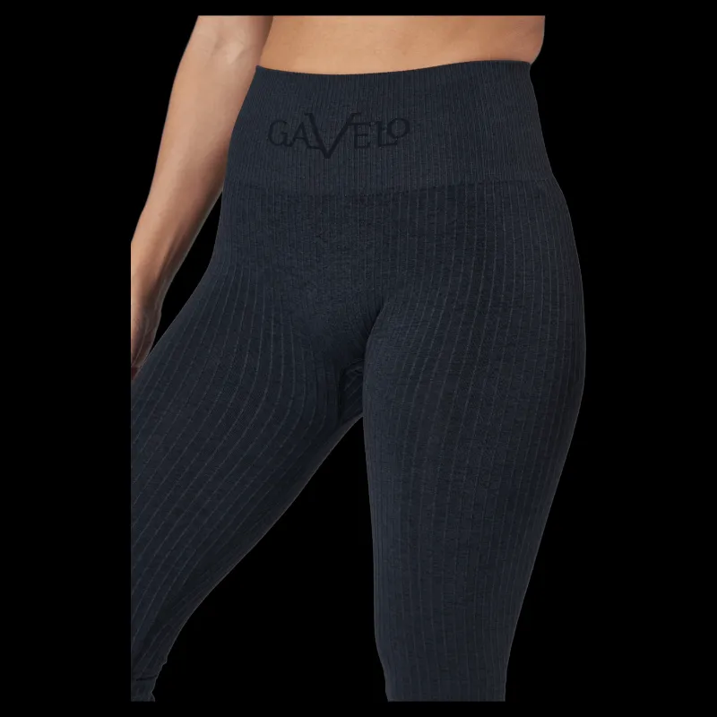 Gavelo Ribbed Black Sand Melange Seam Black Svart