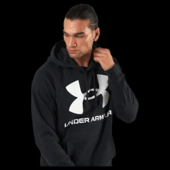 New Under Armour Rival Fleece Big Logo HD Black Svart
