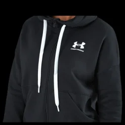 New Under Armour Rival Fleece Fz Hoodie Black Svart