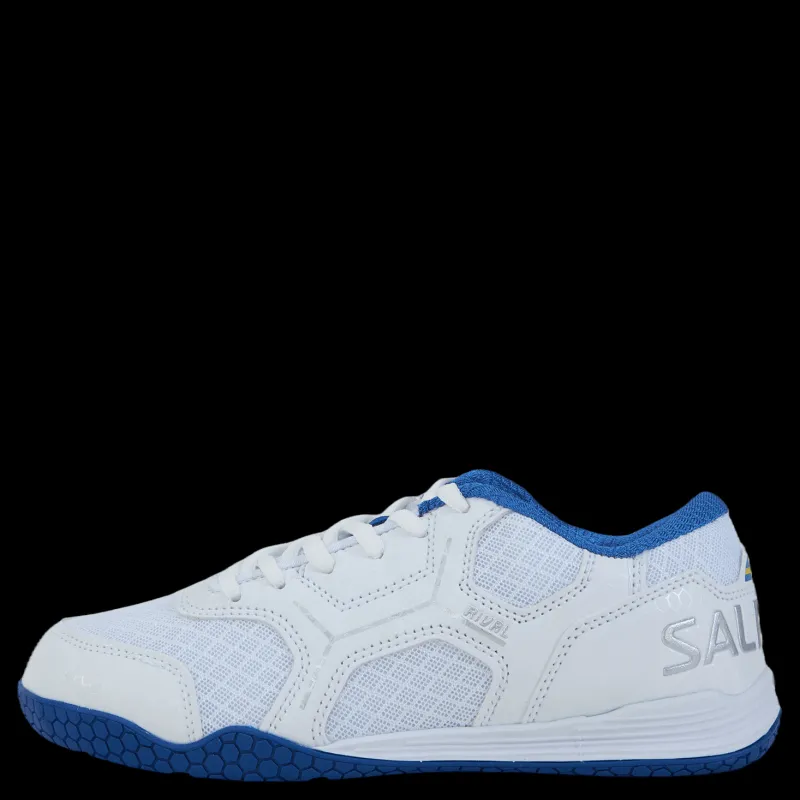 Salming Rival Kid White/supersonic Blå Outlet