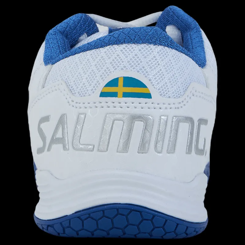 Salming Rival Kid White/supersonic Blå Outlet