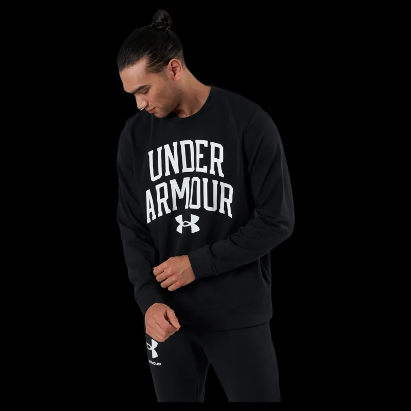 Under Armour Rival Terry Crew Black Svart Hot