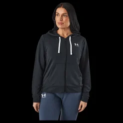 Under Armour Rival Terry Fz Hoodie Black Svart Sale