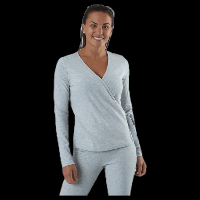 Pieces Rosa Wrap Top Lounge Bc Grey Grå Best