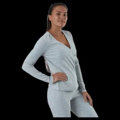 Pieces Rosa Wrap Top Lounge Bc Grey Grå Best