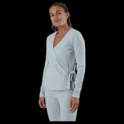 Pieces Rosa Wrap Top Lounge Bc Grey Grå Best