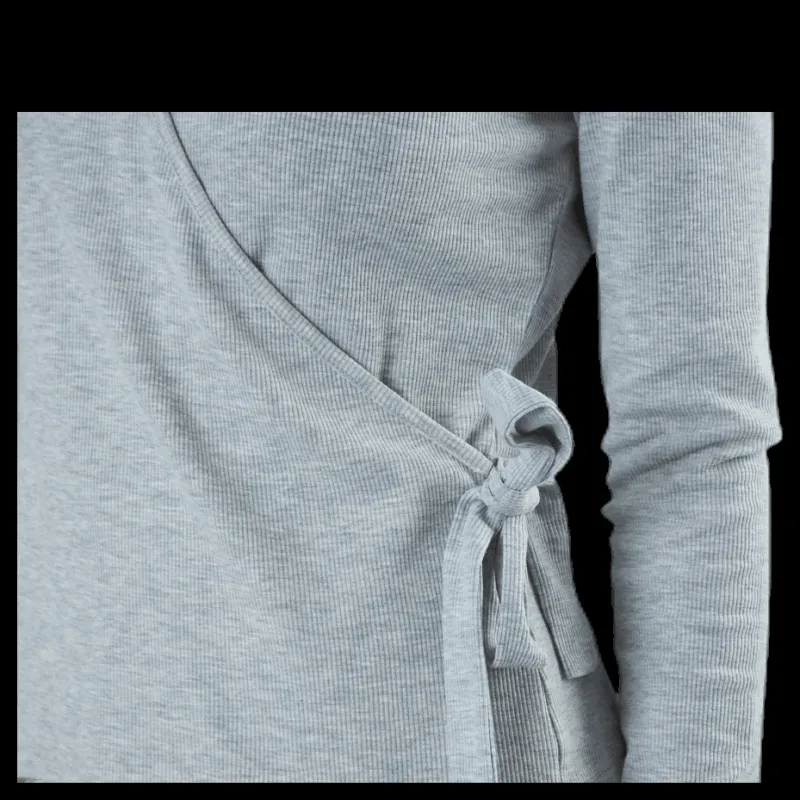 Pieces Rosa Wrap Top Lounge Bc Grey Grå Best