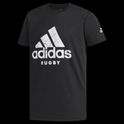 New adidas Rugby Logo Tee Black Svart