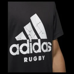 New adidas Rugby Logo Tee Black Svart